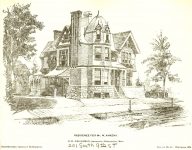 William S. Ankeny House,1886 201 South 9th Street Minneapolis, MINNESOTA Architect: EE Joralemon Drawing: Northwestern Architect Vol 4 No 12 Dec 1886