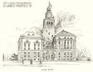 Court House, 1893 Architect: Orff & Joralemon Pen & Ink Drawing: Albert Levering del Orff & Joralemon office brochure (Mpls Library History Collection)