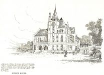 School House No. One, 1894 Architect: Orff & Joralemon Pen & Ink Drawing: Albert Levering del Orff & Joralemon office brochure (Mpls Library History Collection)