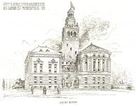 Court House, 1893 Architect: Orff & Joralemon Drawing: Albert Levering del Orff & Joralemon office brochure (Mpls Library History Collection)