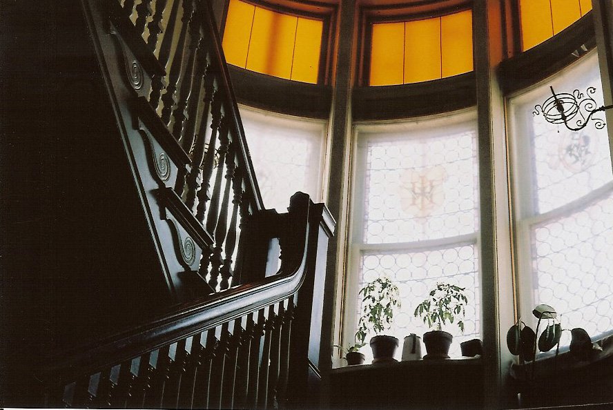 Hinkle-Murphy House, 1886 619 South 10th Street Minneapolis, Minnesota Architect: William Channing Whitney 1st FL middle foyer: Looking up the main stairway. CDT snapshot: February 21, 1984