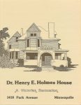 Dr. Henry E. Holmes House A Victorian Restoration 1418 Park Avenue Minneapolis Rental leasing brochure ca. 1988 Front page