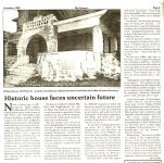 The Surveyor newspaper November 1986 page 3 “Historic house faces uncertain future”