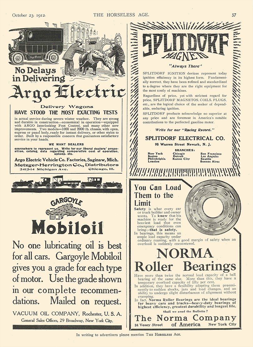 1912 1 31 ARGO Electric Delivery Wagons Argo Electric Vehicles Company Saginaw, MICH THE HORSELESS AGE January 31, 1912 8.75″x12″ page 7