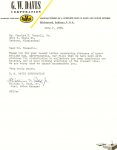 1948 6 7 DAVIS Letter from G. W. Davis Corporation Richmond, Indiana Dated: June 7, 1948