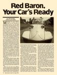 1955 Messerschmitt KR-200 “Red Baron, Your Car’s Ready” By Tim Howley (photos by author) Special Interest Autos #76 August 1983 page 44