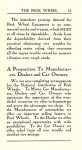 ca. 1911 The Peck Wheel A Proposition To Manufacturers, Dealers and Car Owners Peck Wheel Company Chicago, Ill 3.5″x6″ page 11