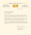 1954 2 2 Letter from Sport Car Center Holloway Motors Los Angeles 22, California Dated: February 2, 1954 8.5″x11″
