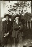 Two standing young men. EW Carter photo ca. 1900 Split Glass negative: 7″x5″