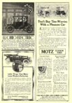 1912 1 6 MOTZ Tires Electric Don’t Buy Tire Worries With a Pleasure Car THE MOTZ TIRE & RUBBER COMPANY Akron, OHIO COLLIER’S January 6, 1912 10’X14.25″ page 53