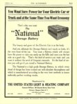 1912 1 4 NATIONAL Electric Battery The “National” Storage Battery The United States Light & Heating Company Niagara Falls, New York THE AUTOMOBILE January 4, 1912 8.5″x11.75″ page B 31