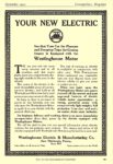 1912 9 WESTINGHOUSE Electric Motors YOUR NEW ELECTRIC Westinghouse Electric & Mfg. Co. East Pittsburgh, PA Cosmopolitan Magazine September 1912 6.5″x9.75″ page 149