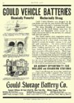 1913 10 23 GOULD Electric Battery Chemically Powerful Mechanically Strong Gould Storage Battery Co New York City Works: Depew, New York MOTOR AGE October 23, 1913 8.5″x12″ page 90