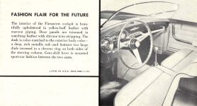 1954 DODGE FASHION FLAIR FOR THE FUTURE Firearrow NEW SPORT CAR DMA-8665-11-53 Chrysler Corporation Detroit 31, Michigan 7.25″x4″ Back