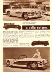 1955 5 GM LA SALLE II la salle returns GENERAL MOTORS ROAD & TRACK May 1955 8″x11″