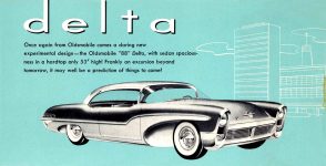 1953 Oldsmobile Delta 88 the Supersonic Shape comes to Automobile Styling The Oldsmobile “88” delta 7.5″x3.75 Inside right
