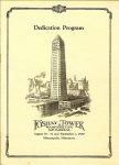 Foshay Tower Dedication Program A Washington Memorial August 30-31 and September 1, 1929 Minneapolis, Minnesota 7″x10″ Front cover