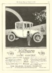 1916 3 25 MILBURN Light Electric Brougham $1545 Roadster $1285 The Milburn Wagon Company Toledo, OHIO The Literary Digest March 25, 1916 8.25″x12″ page 857