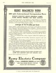 1911 5 31 Indianapolis 500 REMY MAGNETO WINS Remy Electric Company ANDERSON, INDIANA THE HORSELESS AGE May 31, 1911 University of Minnesota Library 8.25″x11.5″ page 954J