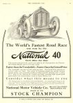 1911 12 6 NATIONAL 40 The World’s Fastest Road Race 74.63 Miles Per Hour National Motor Vehicle Co. Indianapolis, IND THE HORSELESS AGE December 6, 1911 8.25″x12″ page 31