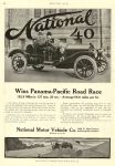 1911 3 2 NATIONAL National 40 Wins Panama-Pacific Road Race National Motor Vehicle Co. Indianapolis, IND MOTOR AGE March 2, 1911 8.25″x11.25″  page 84