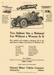 1912 10 10 NATIONAL You Seldom See a National Car Without a Woman In It National Motor Vehicle Company Indianapolis, IND MOTOR AGE October 10, 1912 8.5″x12″ page 98