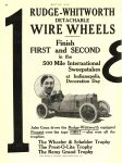 1913 6 12 Indianapolis 500 RUDGE-WHITWORTH WIRE WHEELS GEORGE W. HOUK CO. Philadelphia, PA MOTOR AGE June 12, 1913 University of Minnesota Library 8.5″x11.5 page 62