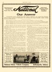 1913 6 26 NATIONAL National Our Answer National Motor Vehicle Company Indianapolis, IND MOTOR AGE June 26, 1913 8.25″x12″ page 48