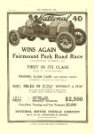 1910 10 12 NATIONAL National WINS AGAIN Fairmount Park Road 1910 10 12 NATIONAL Race (article) THE HORSELESS AGE October 12, 1910 Vol. 26 No. 15 9″x12″ page 15