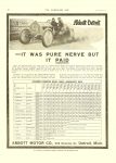 1911 12 13 Abbott-Detroit – It Was Pure Nerve But It Paid Vanderbilt Race Abbott Motor Co. Detroit, Mich. THE HORSELESS AGE December 13, 1911 Vol. 28 No. 24 9″x12″ page 18