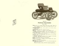 1904 NATIONAL ELECTRIC VEHICLES Sales catalog Open: 9″x7″ pages 1 & 2