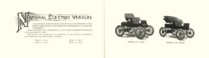 ca. 1903 CADILLAC AUTOMOBILE CO. NATIONAL ELECTRIC VEHICLES Model 50 $950 Model 65 $1,000 THE CADILLAC AUTOMOBILE COMPANY OF ILLINOIS Chicago, ILL 6.75″x3.75 folded pages 2 & 3
