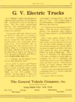 1913 1 2 G. V. Electric Truck G. V. Electric Trucks General Vehicle Company, Inc. Long Island City, New York MOTOR AGE January 2, 1913 8.5″x12″ page 89