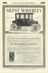 1912 WAVERLEY Electric Silent Waverley Electric Limousine-Five The Waverley Company Factory and Home Office Indianapolis, IND THE REVIEW OF REVIEWS Motor Department 6.5″x9.75″ page 85