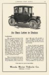 1913 WOODS Electric An Open Letter to Dealers Woods Motor Vehicle Co Chicago, ILL AUTOMOBILE TRADE JOURNAL 6.5″x9.25″ page 231