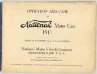 1911 National MOTOR CARS MODEL 40 OPERATION AND CARE National Motor Vehicle Company Indianapolis, IND 9″x6.75″ page 1