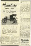 1908 STUDEBAKER Studebaker Electrics The Most Economical City Vehicles ELECTRIC RUNABOUT Electric Studebaker Automobile Co. South Bend, Indiana