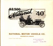 1910 National “40” NATIONAL MOTOR VEHICLE CO. Indianapolis, IND AACA Library page 1