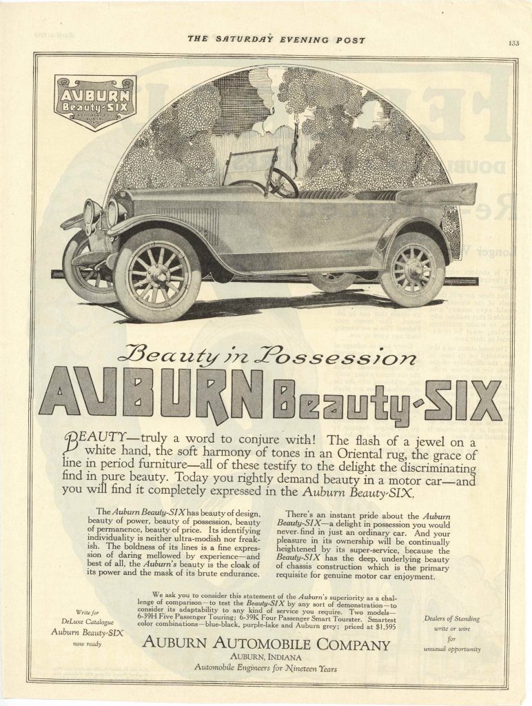 1919 4 5 Beauty in Possession AUBURN Beauty-SIX AUBURN AUTOMOBILE ...