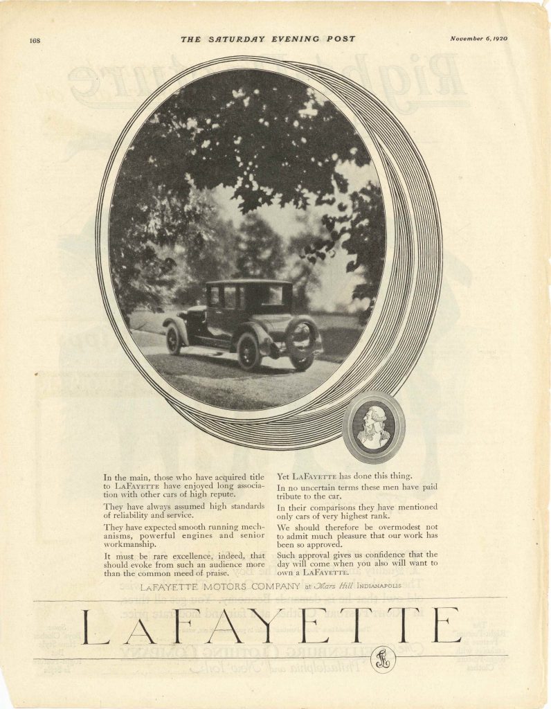 1920 11 6 LAFAYETTE Lafayette Motors Company at Mars Hill Indianapolis