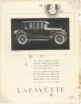 1922 8 LAFAYETTE The Four-Door Coupe Lafayette Motors Company at Mars Hill Indianapolis, Indiana VANITY FAIR August, 1922 page 100
