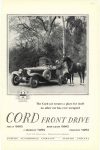 1929 12 The Cord car Creates a place for itself no other car has ever occupied CORD FRONT DRIVE Cord AUBURN AUTOMOBILE COMPANY, AUBURN, INDIANA