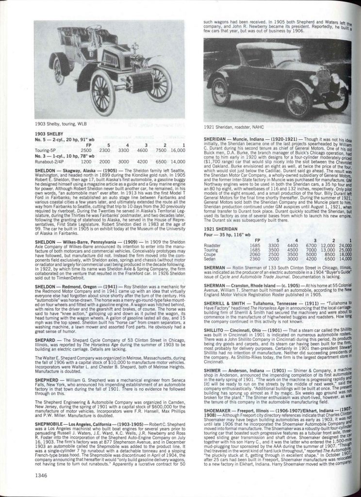 SHERIDAN The Sheridan Motor Car Co. Muncie, Indiana Standard Catalog of