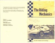 Riding Mechanics Indy 500 book Front & Back covers