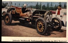 1914 NATIONAL Johnnie McDowell, Indianapolis veteran, in 1914 National. (looks like Charlie Merz’s 1911 No. 20 NATIONAL) AACA Library