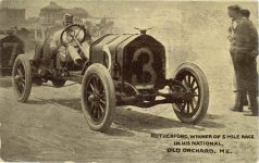 1912 NATIONAL Car No. 3 RUTHERFORD, WINNER  OF THE 5 MILE RACE (July 5) IN HIS NATIONAL, OLD ORCHARD BEACH, ME. postcard