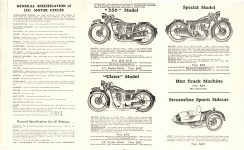 1931 RUDGE MOTOR CYCLES GENERAL SPECIFICATIONS OF 1931 MOTOR CYCLES “350” MODEL, “ULSTER” MODEL, SPECIAL MODEL, DIRT TRACK MACHINE, STREAMLINE SPORTS SIDECAR FOLDER page 2 1