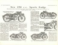 1937 9 9 NEW 250c.c. Sports Rudge HIGH-Performance Machine Based on the Standard “Rapid”: Improved “Ulster” “Special” and “Sports Special” Five-Hundreds: Very Complete Equipment a Feature of the Range MOTOR CYCLING page 366 367