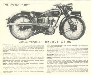 1939 RUDGE Quality Motor Cycles THE FASTER “250” 250c.c. “SPORTS” Reproduction page 3