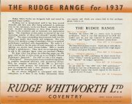 1937 RUDGE SAFE SILENT SPEED Sales Catalog THE RUDGE RANGE FOR 1937 page 1